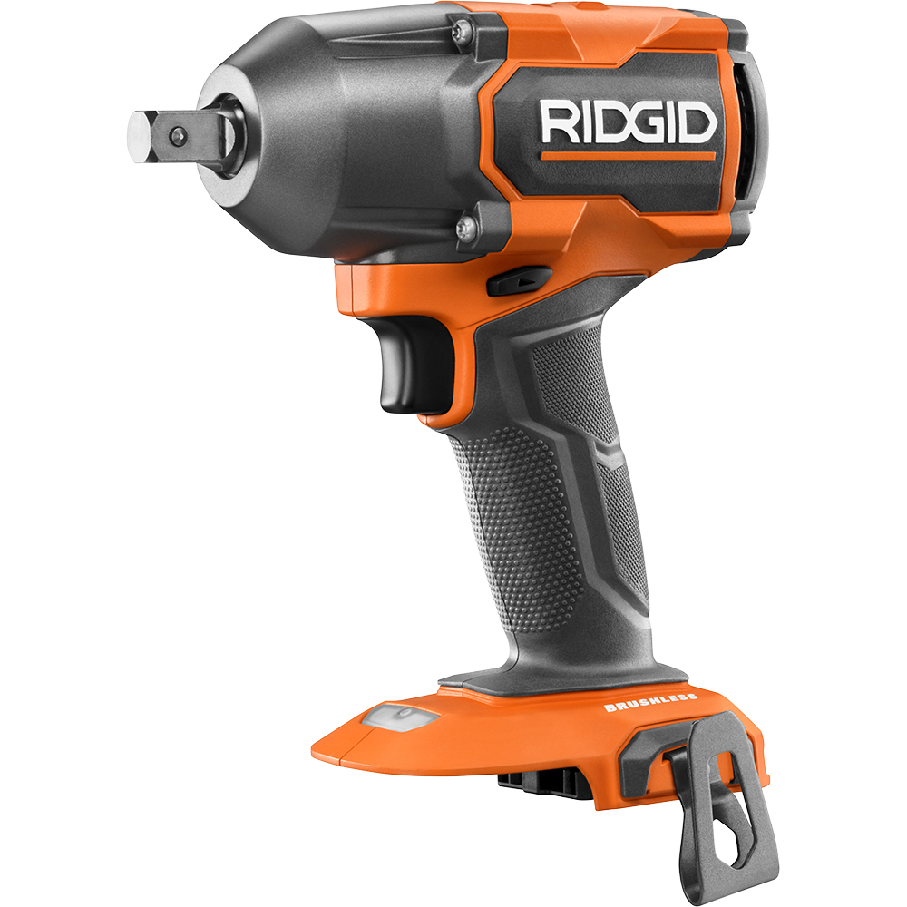 RIDGID: Llave de impacto con anillo de fricción, de medio torque, sin escobillas, de 1/2 pulg., 4 modos y 18 V